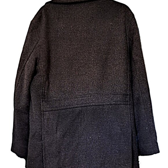 Roundtree & Yorke Women’s Small Wool Blend Charcoal Double Breasted Peacoat - Picture 2 of 5